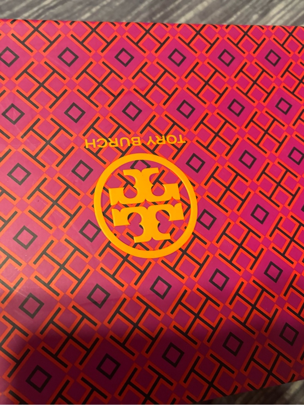 Tory Burch Pink & Orange Logo Pattern Tote
